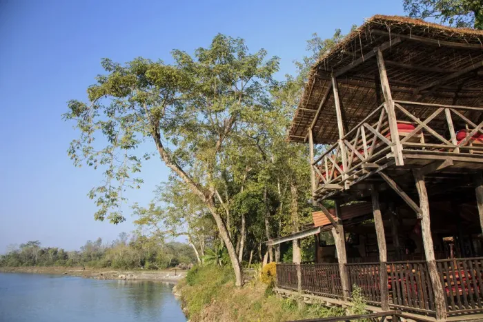 Framed Print : Nepal, Chitwan National Park, Lodge on Narayani River Framed Print : Nepal, Chitwan National Park, Lodge on Narayani River