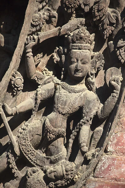Nepal, Kathmandu, Gokarna Mahadev Temple, woodcarvings