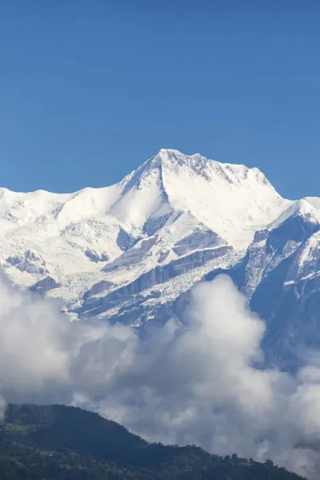 Framed Print : Nepal, Pokara, View of Himalayas Framed Print : Nepal, Pokara, View of Himalayas