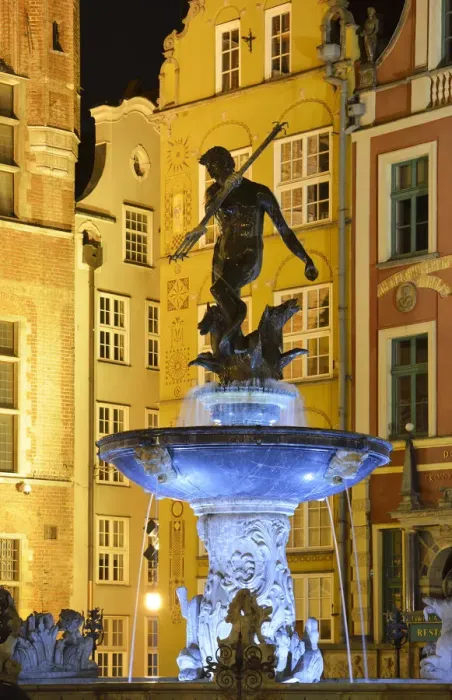 Framed Print : Neptune Fountain in Gdansk, Poland