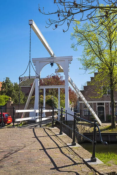 Netherlands, North Holland, Edam. Arisbrug, Aris Bridge, Wooden drawbridge from 1785