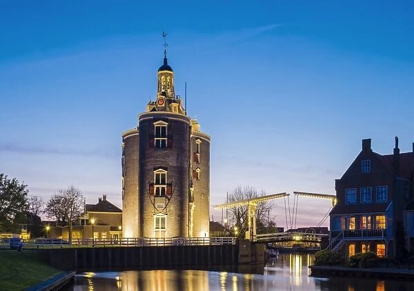 Netherlands, North Holland, Enkhuizen. Drommedaris tower, historic former city gate