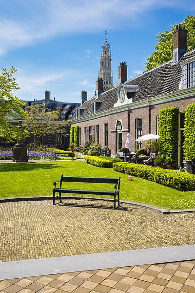 Netherlands, North Holland, Haarlem. Teylers Hofje in spring, built in 1787