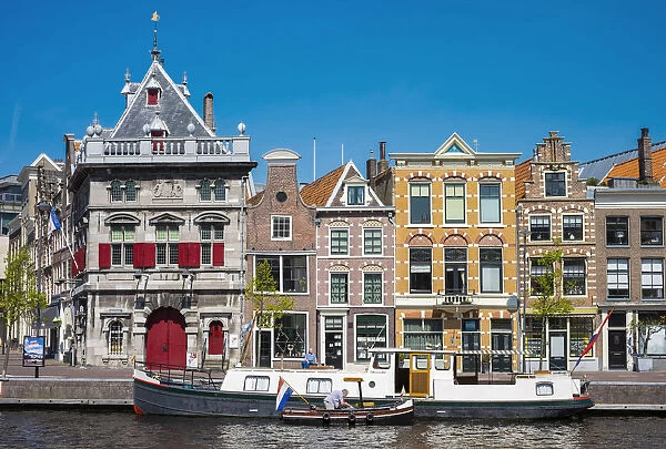 Netherlands, North Holland, Haarlem. Buildings along the Spaarne River