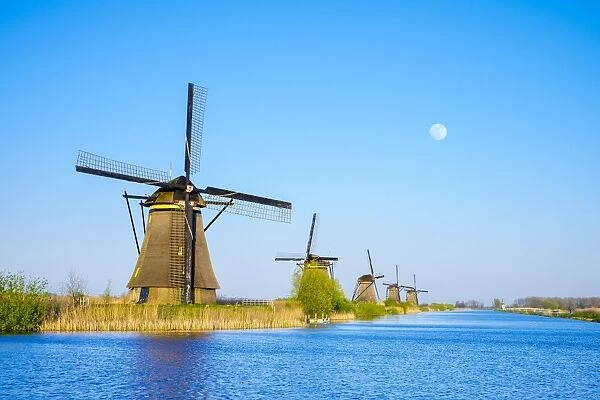Netherlands, South Holland, Kinderdijk, UNESCO World Heritage Site