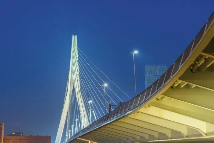 Framed Print : Netherlands, South Holland, Rotterdam, Erasmusbrug, Erasmus Bridge