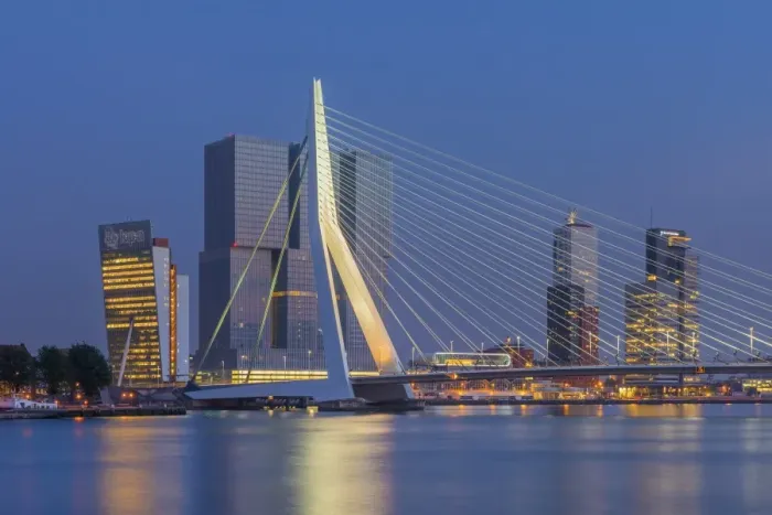 Framed Print : Netherlands, South Holland, Rotterdam, Erasmusbrug, Erasmus Bridge and Wilhelminakade 137 Framed Print : Netherlands, South Holland, Rotterdam, Erasmusbrug, Erasmus Bridge and Wilhelminakade 137