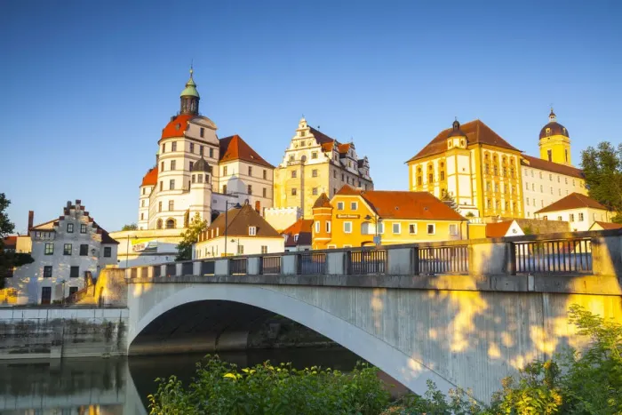Framed Print : Neuburg Castle Illuminated at Sunrise, Neuburg, Neuburg-Schrobenhausen, Bavaria, Germany Framed Print : Neuburg Castle Illuminated at Sunrise, Neuburg, Neuburg-Schrobenhausen, Bavaria, Germany