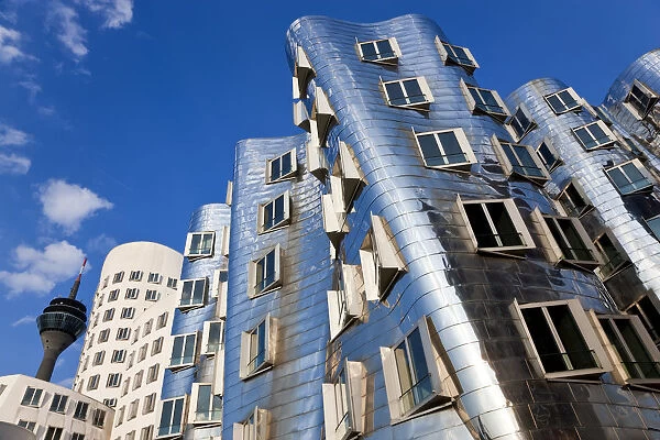 The Neuer Zollhof building by Frank Gehry at the Medienhafen or Media Harbour, Dusseldorf