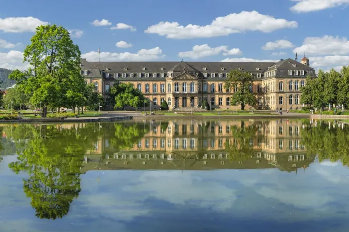 Framed Print : Neues Schloss Castle reflecting in Eckensee sea, castle grounds, Stuttgart, Baden-Wurttemberg, Germany Framed Print : Neues Schloss Castle reflecting in Eckensee sea, castle grounds, Stuttgart, Baden-Wurttemberg, Germany