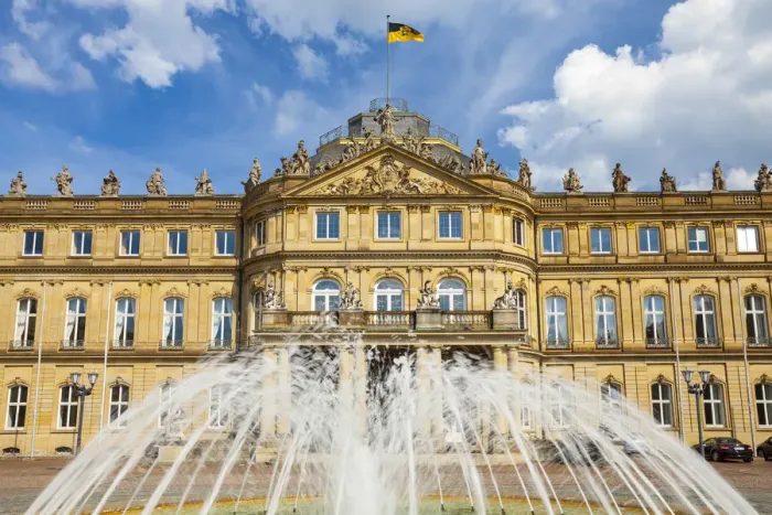 Framed Print : Neues Schloss (New Castle), Stuttgart, Baden-Wurttemberg, Germany
