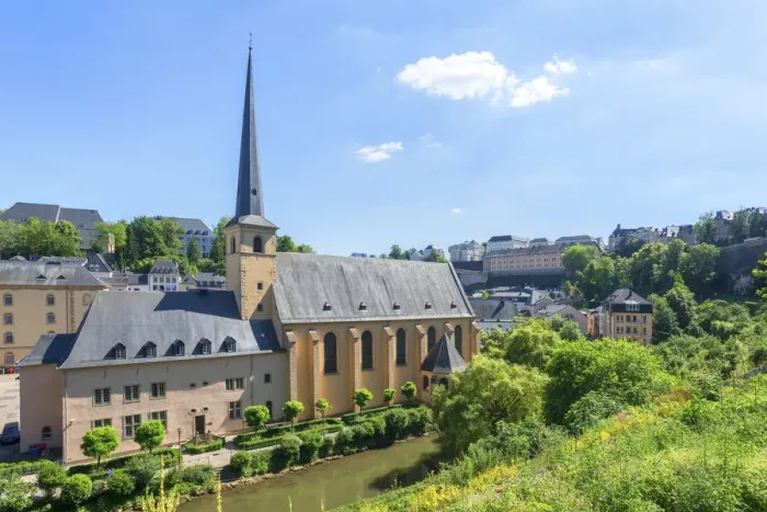 Framed Print : NeumAonster abbey at Grund, Luxembourg Framed Print : NeumAonster abbey at Grund, Luxembourg