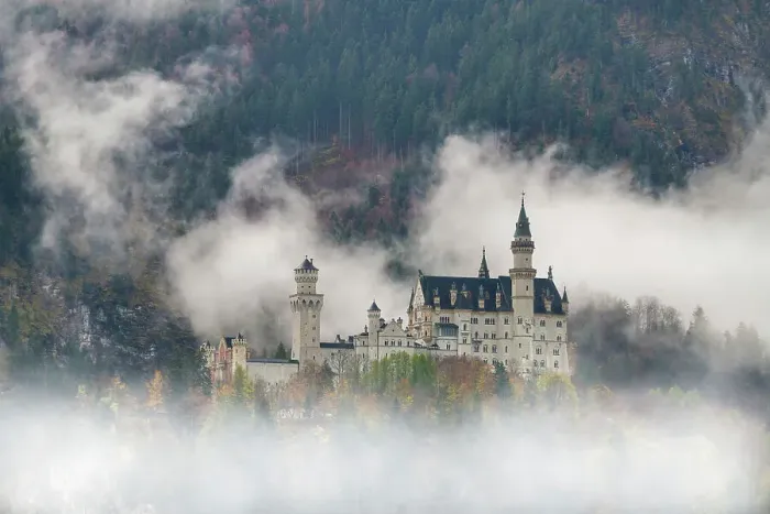Framed Print : Neuschwanstein Castle in Mist, Schwangau, Bavaria, Germany Framed Print : Neuschwanstein Castle in Mist, Schwangau, Bavaria, Germany