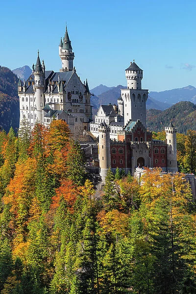 Neuschwanstein Castle, Schwangau, Allgau, Swabia, Bavaria, Germany