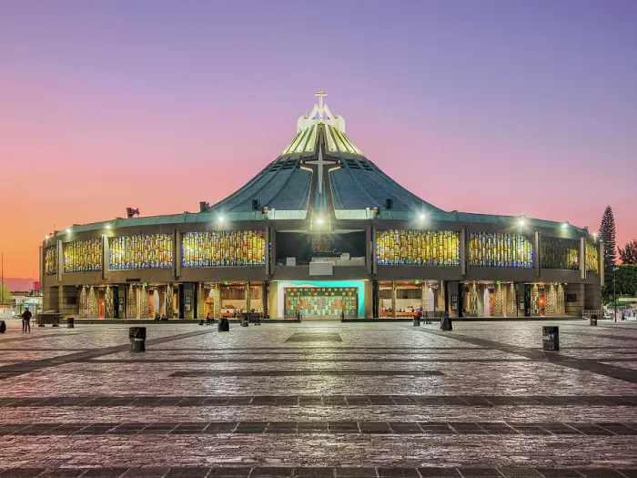 Framed Print : New Basilica of Guadalupe at dusk, Plaza de las Americas, Villa de Guadalupe, Mexico City, Mexico Framed Print : New Basilica of Guadalupe at dusk, Plaza de las Americas, Villa de Guadalupe, Mexico City, Mexico