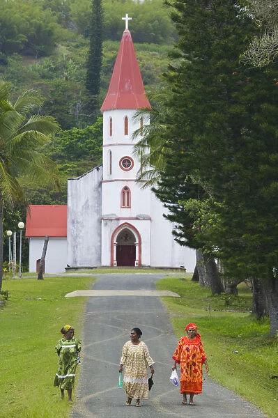 New Caledonia, Northern Grande Terre Island, POINDIMIE, Tie Mission church with