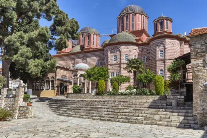 Framed Print : New Katholikon church, Xenophontos monastery, Mount Athos, Athos peninsula, Greece