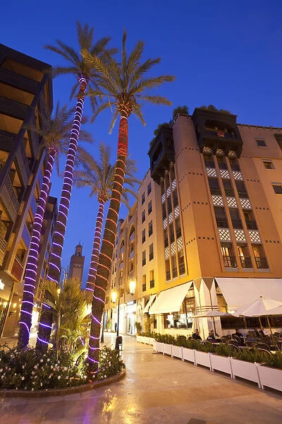 New shopping center and apartments in the wealthy area of Gueliz in Marrakesh, Morocco