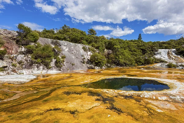 New Zealand, North Island, Orakei Korako Geothermal Area, Hot springs