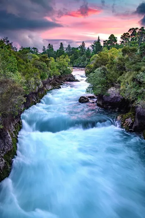 Framed Print : New Zealand, North Island, Taupo, Huka falls at sunset Framed Print : New Zealand, North Island, Taupo, Huka falls at sunset