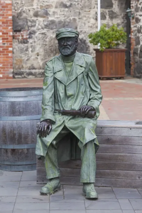 Framed Print : New Zealand, South Island, Canterbury, Timaru, Heritage Place, statue of Captain Henry Framed Print : New Zealand, South Island, Canterbury, Timaru, Heritage Place, statue of Captain Henry