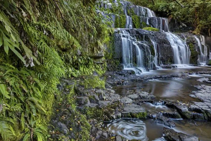 Framed Print : New Zealand, South Island, Catlins, Purakaunui Falls Framed Print : New Zealand, South Island, Catlins, Purakaunui Falls