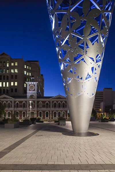 New Zealand, South Island, Christchurch, Cathedral Square, Chalice, sculpture by Neil
