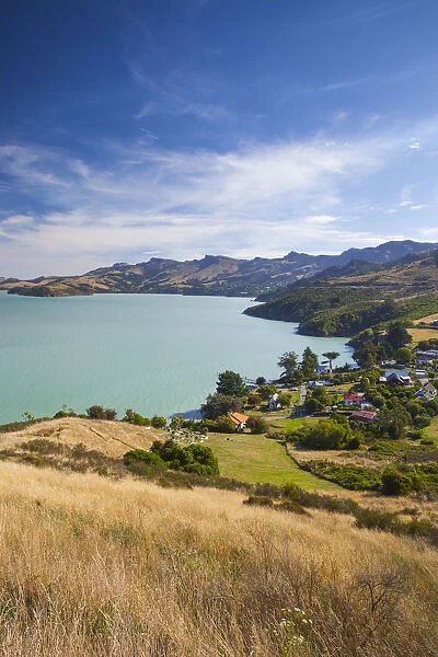New Zealand, South Island, Christchurch-Rapaki, view of Rapaki Bay