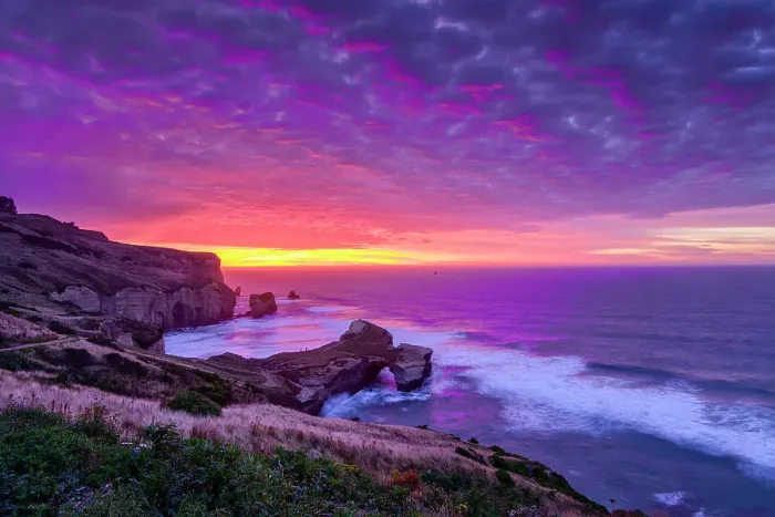 Framed Print : New Zealand, South Island, Dunedin, Tunnel Beach
