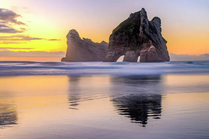Framed Print : New Zealand, South Island, Farwell Spit, Wharariki Beach Framed Print : New Zealand, South Island, Farwell Spit, Wharariki Beach