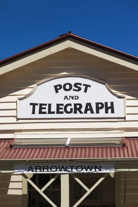 Framed Print : New Zealand, South Island, Otago, Arrowtown, Post and Telegraph building