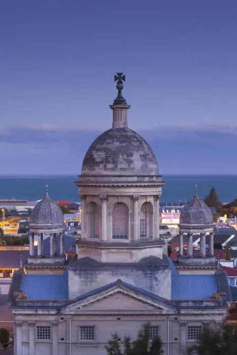 Framed Print : New Zealand, South Island, Otago, Oamaru, elevated view of St. Patricks Basilica