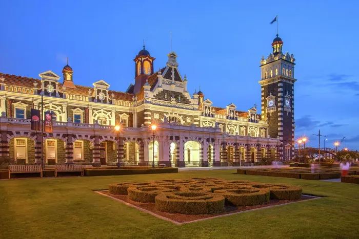 Framed Print : New Zealand, South Island, Otago, Dunedin Railway Station, Flemish Renaissance-style, building, landmark