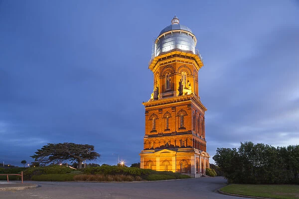New Zealand, South Island, Southland, Invercargill, the water tower, built 1888, dusk