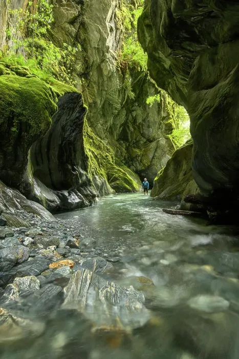 Framed Print : New Zealand, South Island, West Coast, Haast, slot canyon