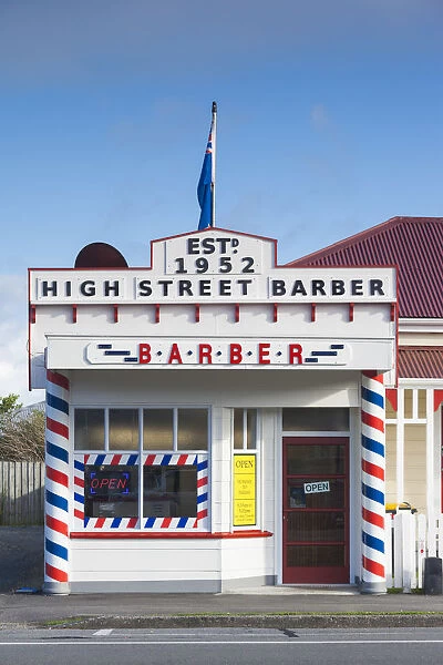 New Zealand, South Island, West Coast, Greymouth, barber shop