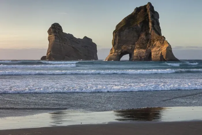 Framed Print : New Zealand, South Island, Wharariki Beach Framed Print : New Zealand, South Island, Wharariki Beach
