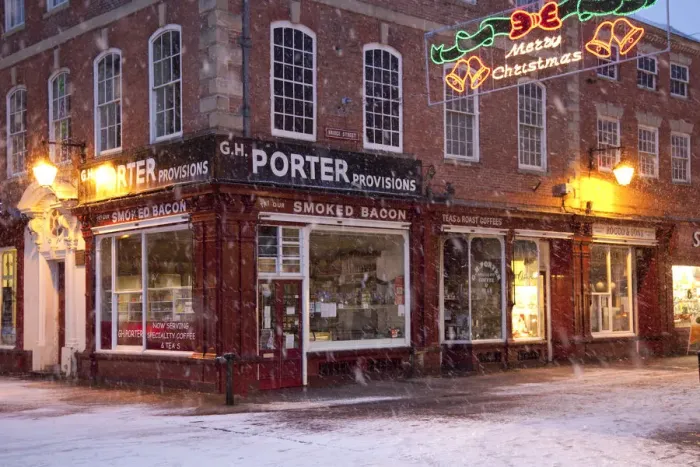 Framed Print : Newark, UK. Newark high street in winter