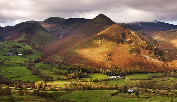 Newlands Valley and Causey Pike, Lake District National Park, Cumbria, England. Autumn