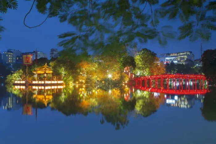 Framed Print : Ngoc Son Temple on Hoan Kiem Lake at dusk, Hanoi, Vietnam Framed Print : Ngoc Son Temple on Hoan Kiem Lake at dusk, Hanoi, Vietnam
