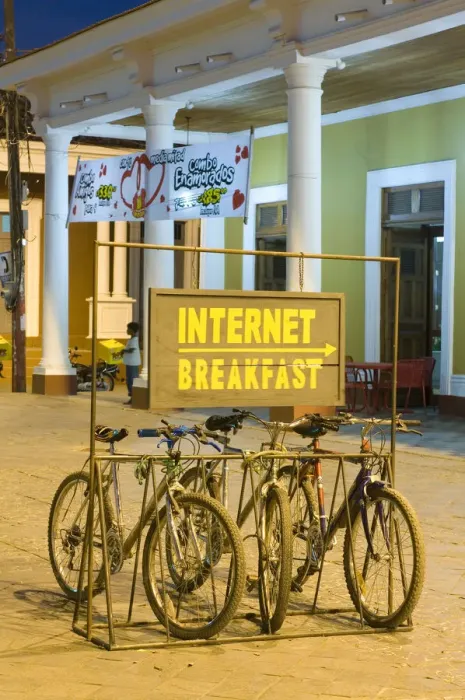 Framed Print : Nicaragua, Granada, Independence Plaza, Internet Cafe, Bicycles Framed Print : Nicaragua, Granada, Independence Plaza, Internet Cafe, Bicycles