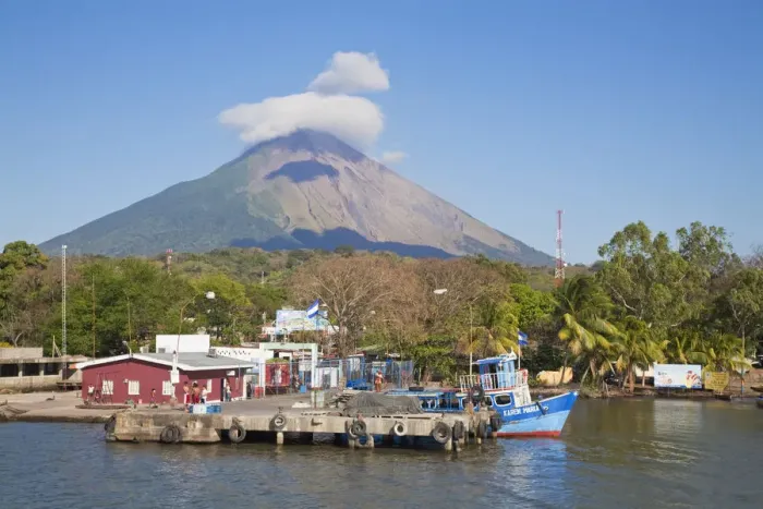 Framed Print : Nicaragua, Ometepe Island, Conception Volcanoe, Moyogalpa ferry terminal Framed Print : Nicaragua, Ometepe Island, Conception Volcanoe, Moyogalpa ferry terminal