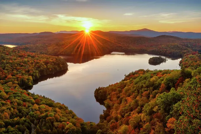 Framed Print : Nichols Ledge at Sunset, Woodbury, Vermont, New England, USA Framed Print : Nichols Ledge at Sunset, Woodbury, Vermont, New England, USA