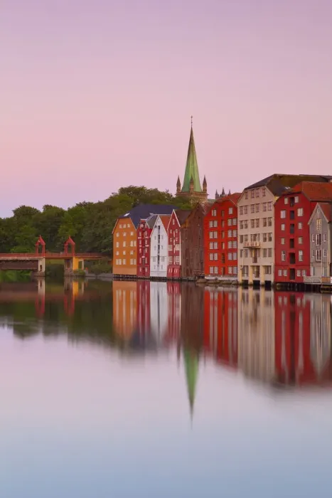 Framed Print : Nidaros Cathedral & Gamle Bybro illuminated at dawn, Trondheim, Sor-Trondelag, Norway Framed Print : Nidaros Cathedral & Gamle Bybro illuminated at dawn, Trondheim, Sor-Trondelag, Norway
