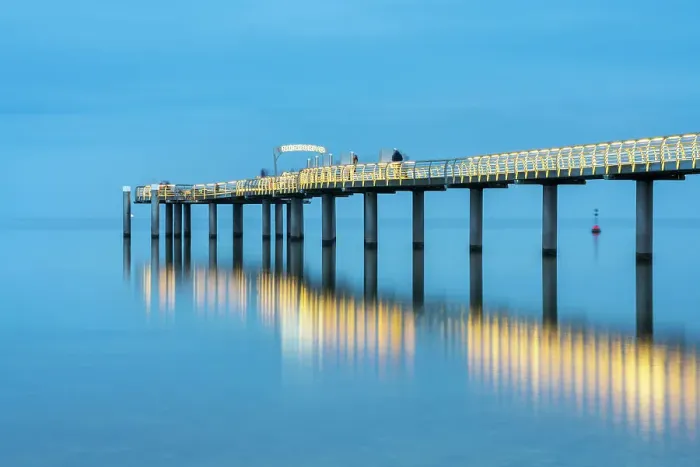 Framed Print : Niendorf Pier at twilight, Niendorf, Timmendorfer Strand, Ostholstein, Schleswig-Holstein, Germany Framed Print : Niendorf Pier at twilight, Niendorf, Timmendorfer Strand, Ostholstein, Schleswig-Holstein, Germany