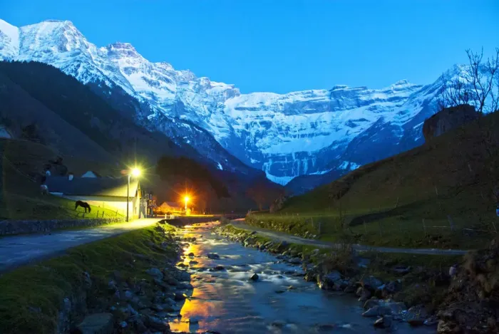 Framed Print : Night falls over the Cirque de Gavarnie, a UNESCO World Heritage Site. Midi-Pyrenees Framed Print : Night falls over the Cirque de Gavarnie, a UNESCO World Heritage Site. Midi-Pyrenees