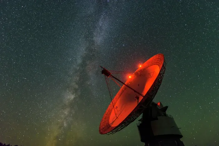 Framed Print : Night sky and the Radio telescope dish at Algonquin Radio Observatory, Algonquin Provincial Park, Nipissing Township, Ontario, Canada Framed Print : Night sky and the Radio telescope dish at Algonquin Radio Observatory, Algonquin Provincial Park, Nipissing Township, Ontario, Canada