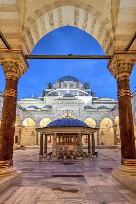 Framed Print : Night view of Bayezid II Mosque, Fatih, Istanbul, Turkey