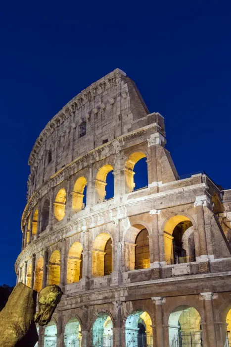 Framed Print : Night view of the Colosseum or Coliseum, Rome, Lazio, Italy