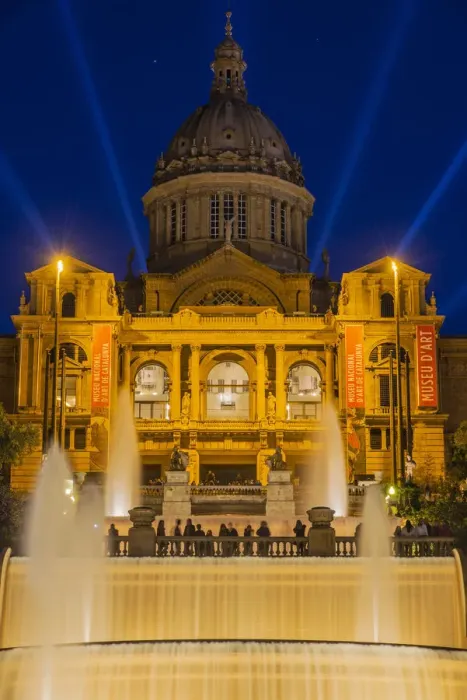 Framed Print : Night view of Palau Nacional waterfall located in Montjuic, Barcelona, Catalonia, Spain Framed Print : Night view of Palau Nacional waterfall located in Montjuic, Barcelona, Catalonia, Spain
